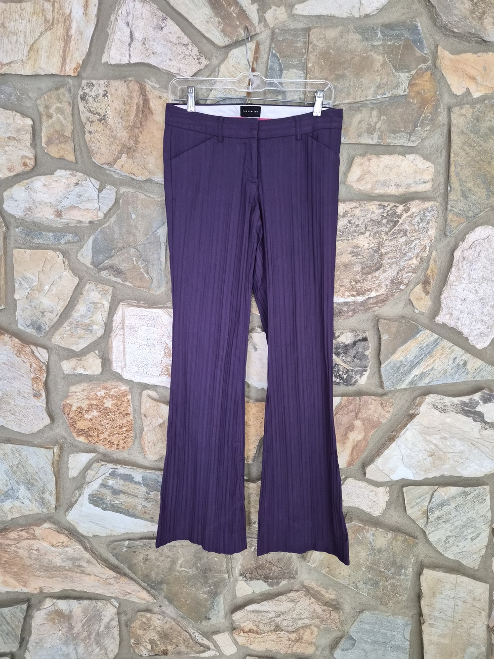 2000s The Limited Deep Purple Flared Pleated Pants Size 2